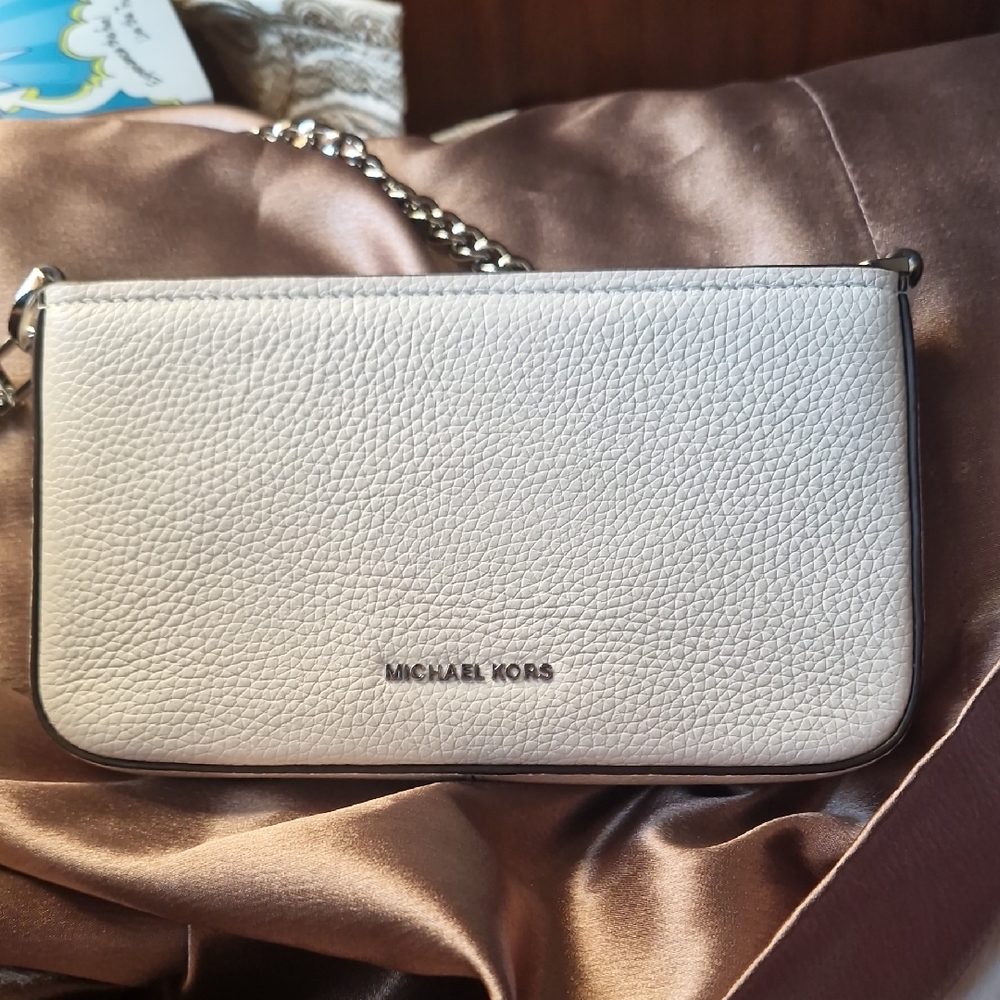 Michael Kors Pebbled Leather Mini Bag  in White